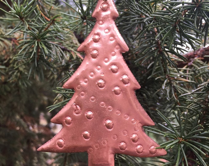 Handcrafted Pure Hammered Copper Christmas Tree Ornament