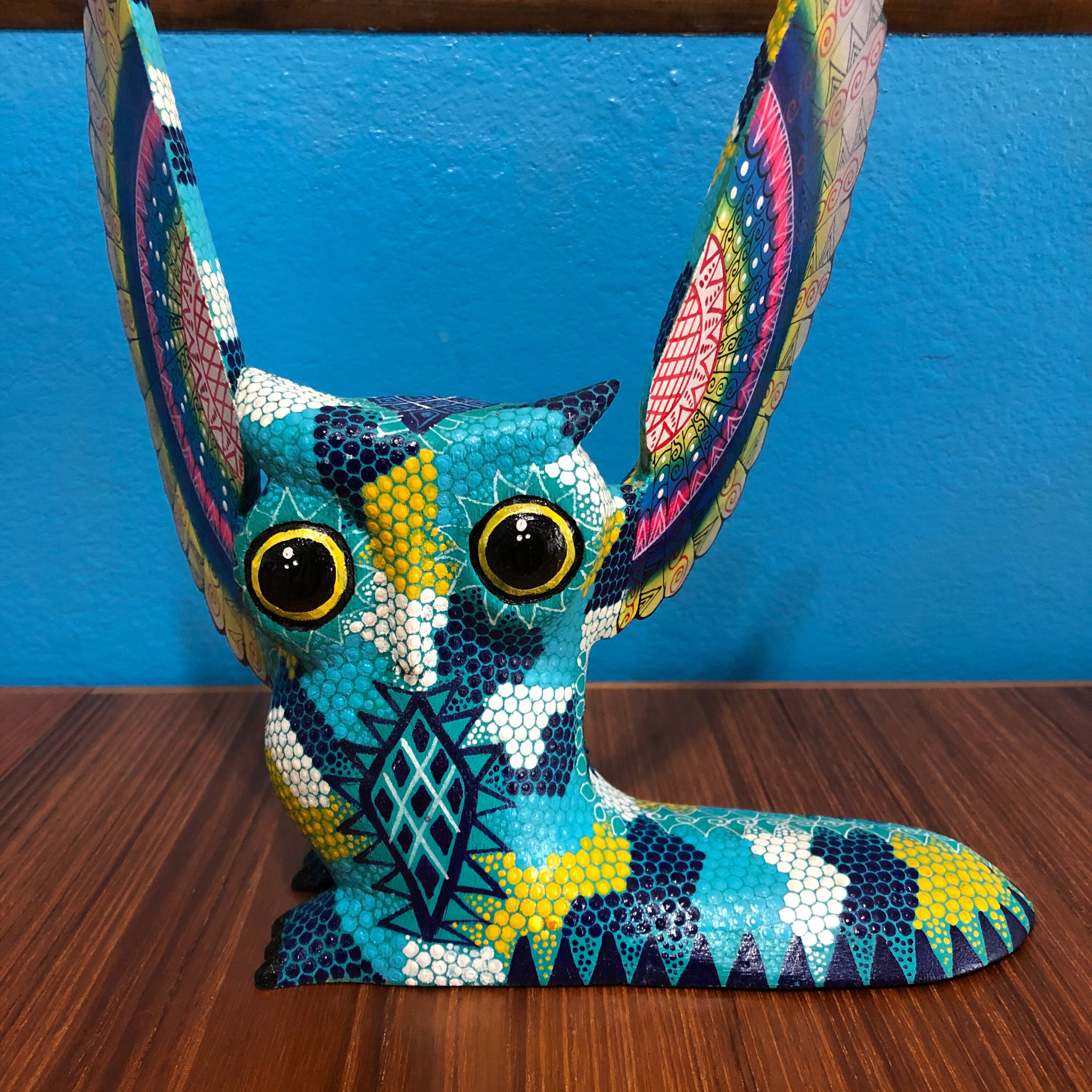 Alebrije Owl Wood Carving by Roberto and Esperanza Martinez from Oaxaca