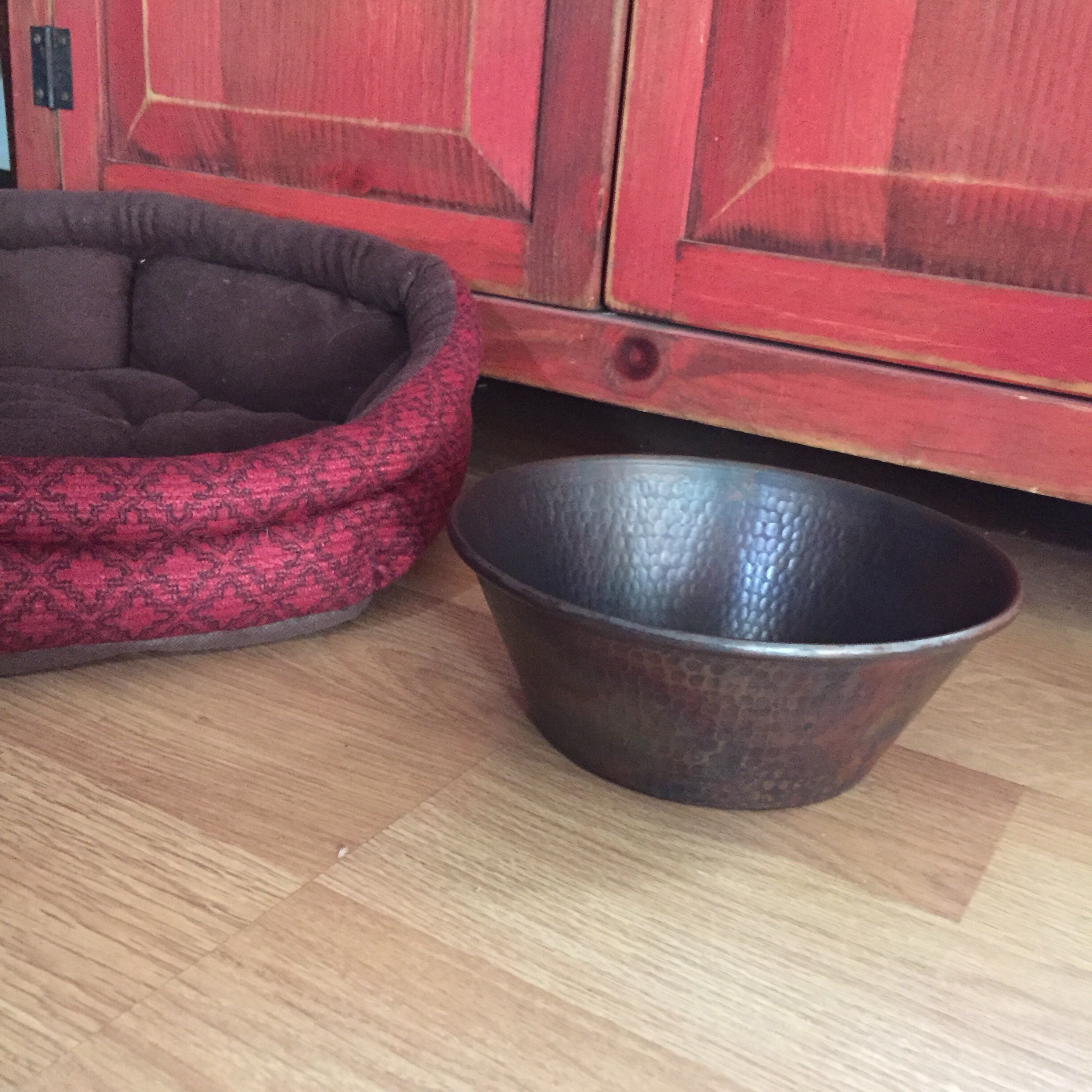 Pure Hammered Copper Pet Bowl