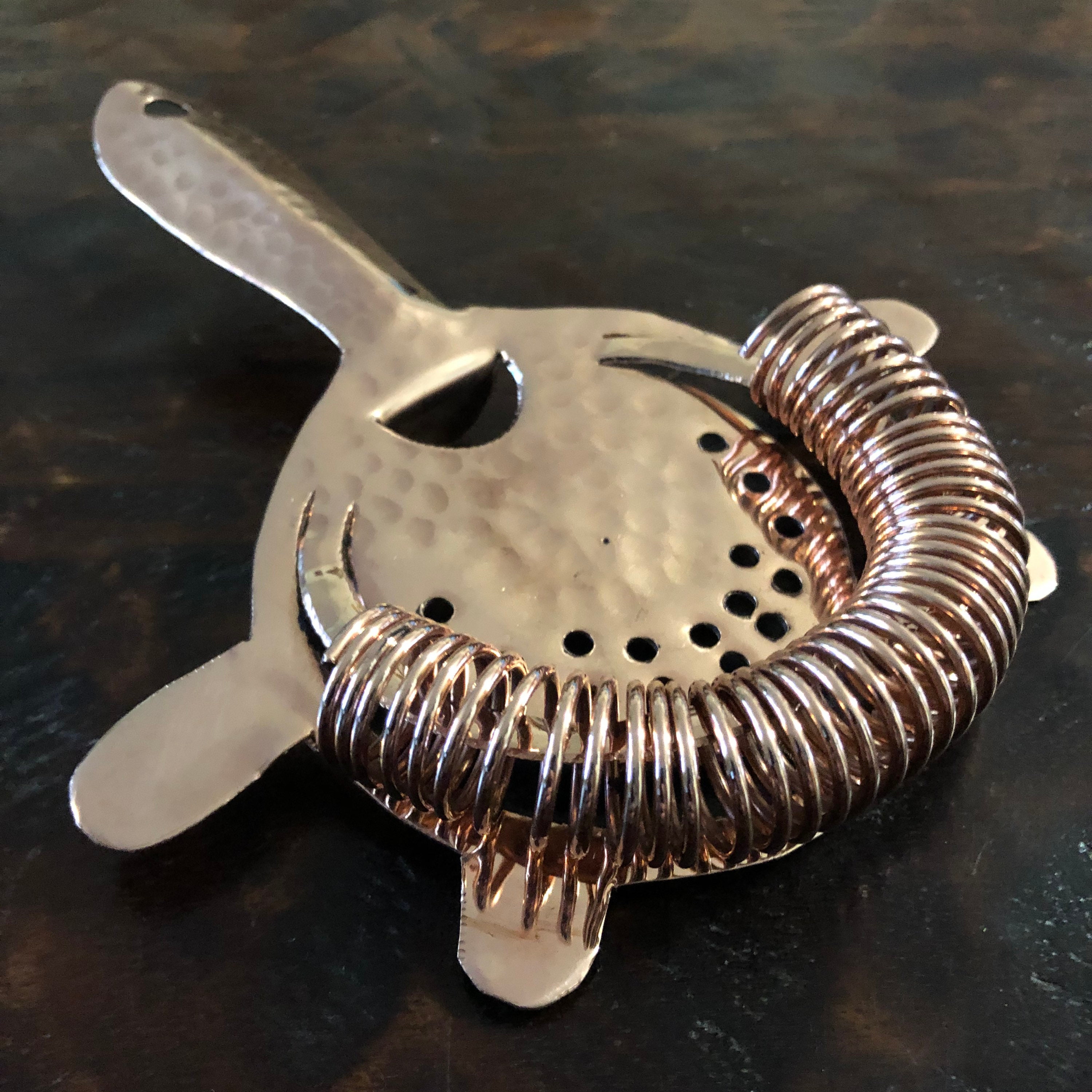 Hand Hammered Pure Copper Cocktail Hawthorne Strainer 