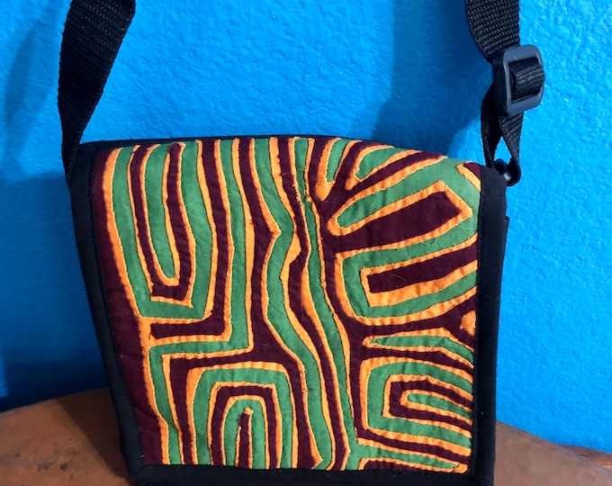 Kuna Mola Art Design Crossbody Day Purse Handbag Handcrafted in Colombia