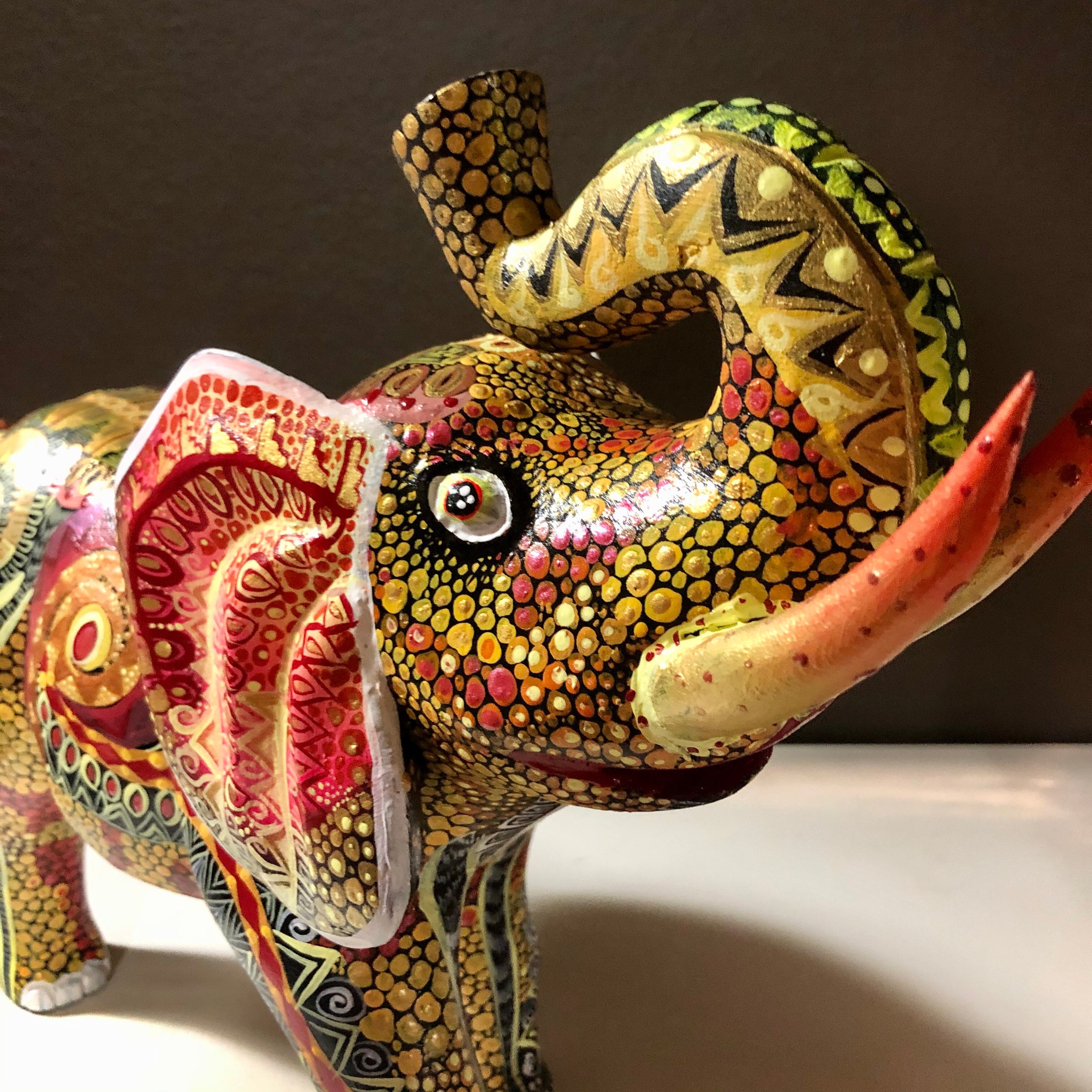 Handcrafted Alebrije Elephant Woodcarving from Oaxaca, Mexico