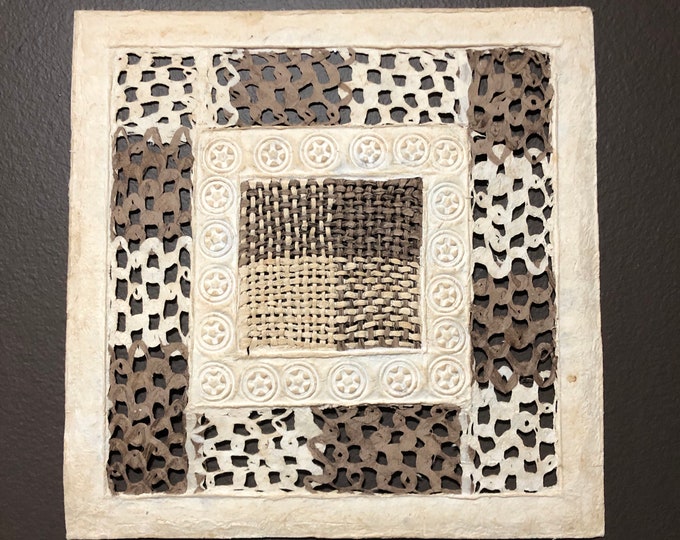 Handmade Amate Paper Wall Art from Mexico (15 1/2” x 15 1/2”)