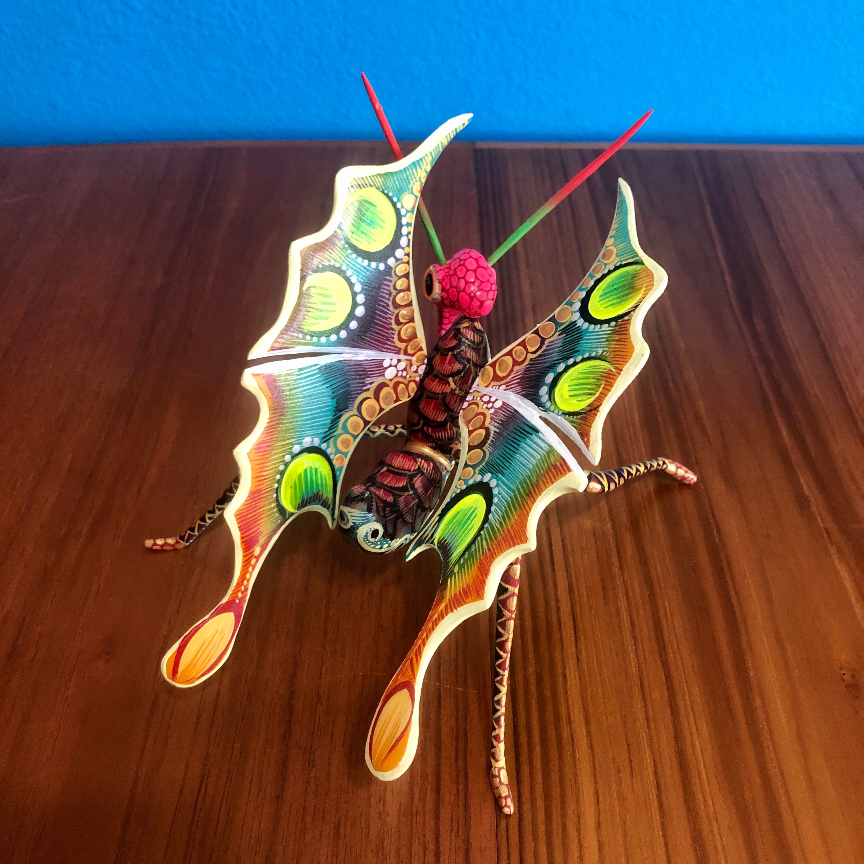 Alebrije Butterfly Wood Carving by Roberto and Esperanza Martinez from