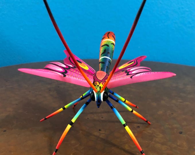 Alebrije Butterfly Handcrafted Wood Carving by Zeny Fuentes & Reyna Piña from Oaxaca, Mexico.