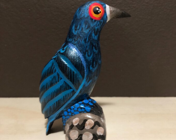 Hand-Carved Wood Alebrije Bird by Esperanza Martinez from Oaxaca, Mexico