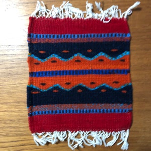 Zapotec handvävd merinoullunderlägg 20 x 23 cm