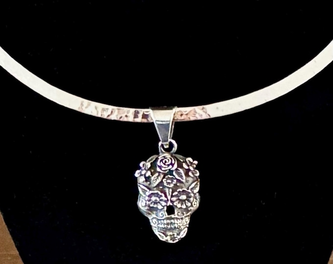 Sterling Silver Calavera Skull Pendant
