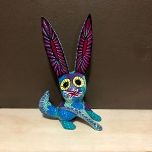 Alebrije Rabbit Wood Carving by Esperanza Martinez from Oaxaca, Mexico.