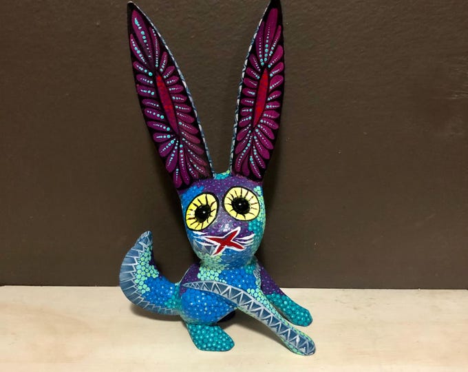 Alebrije Rabbit Wood Carving by Esperanza Martinez from Oaxaca, Mexico.