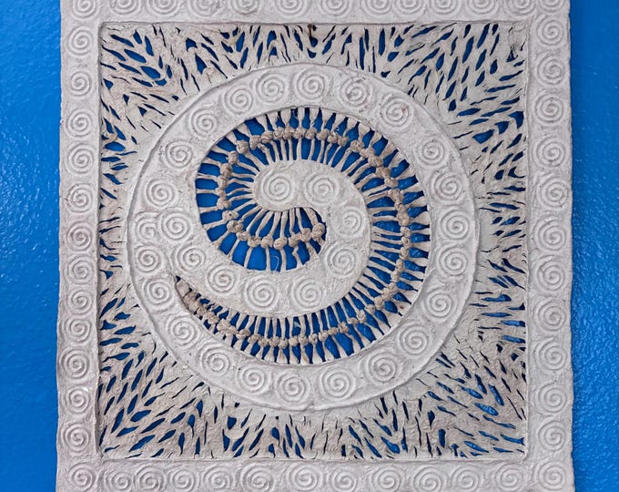Handmade Amate Bark Paper Wall Art from Mexico (11 1/2" x 11 1/2")