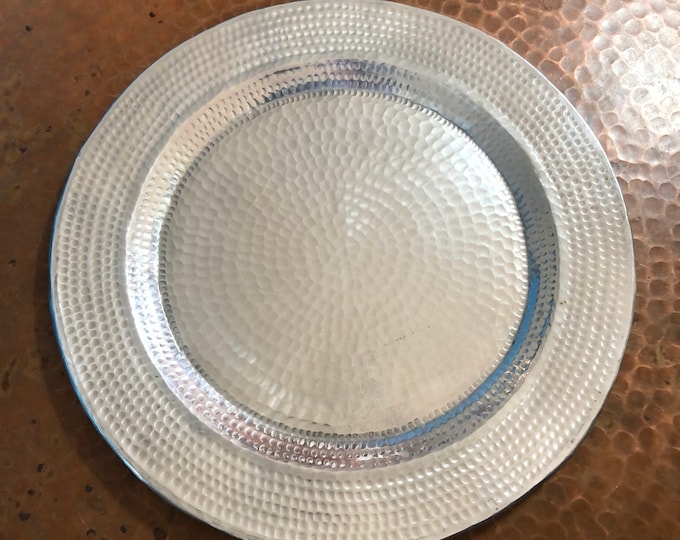 Hammered Aluminum Charger Serving Plate - 11.75" diameter