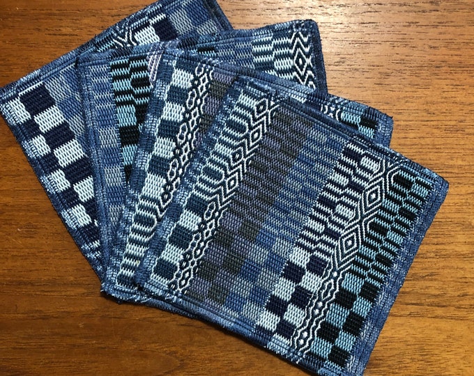 Handwoven Cotton Coasters (set of four) from Otavalo, Ecuador- 5.25” x 5.25”