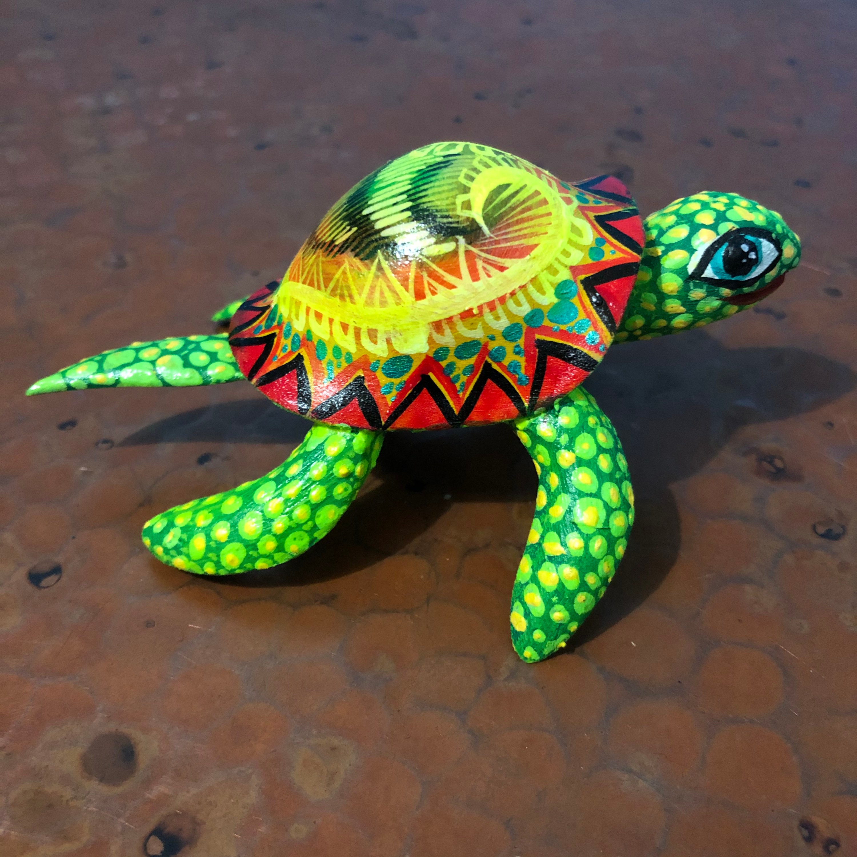 Alebrije Turtle Wood Carving by Roberto and Esperanza Martinez from
