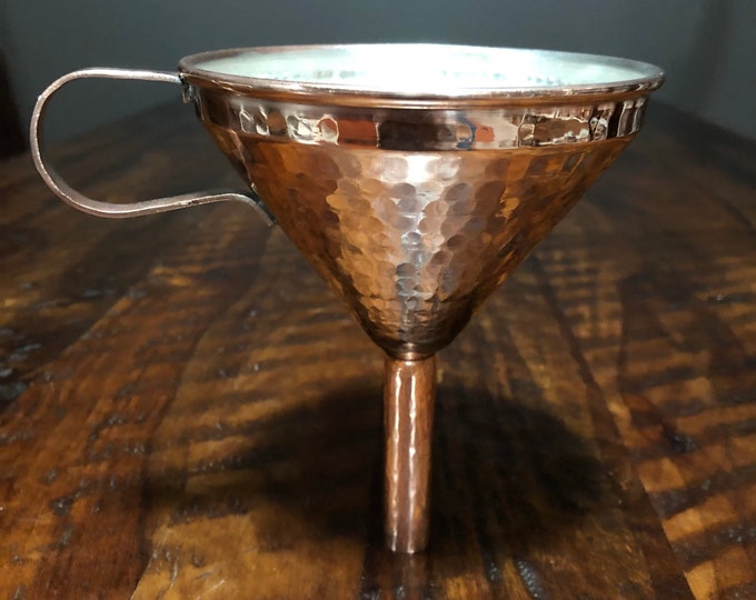 Hand hammered pure copper funnel