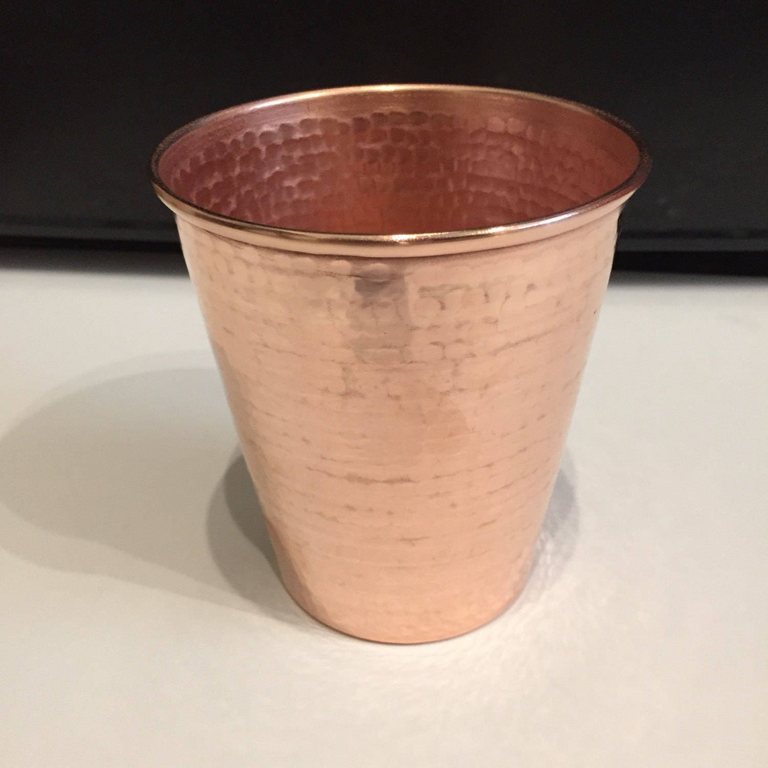 18oz Moscow Mule Hammered Copper Tumbler, tapered