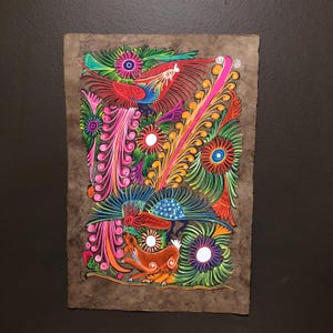 Handmade Amate Bark Paper Art: Mexican Folk Art Painting