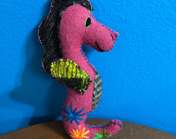 Hand Sewn Stuffed Animal Seahorse Plush Toy