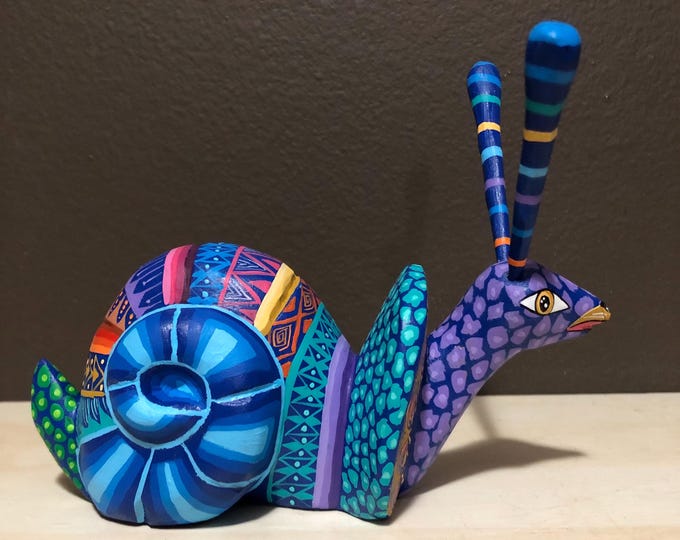 Alebrije Snail Handcrafted Wood Carving by Zeny Fuentes & Reyna Piña from Oaxaca, Mexico.