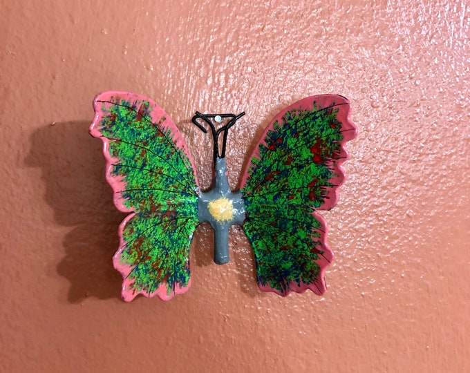 Small Paper Maché Butterfly Wall Ornament from Izamal, Yucatán, Mexico