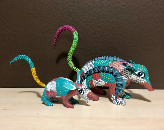 Alebrije Opossum and baby Opossum by Esperanza Martinez