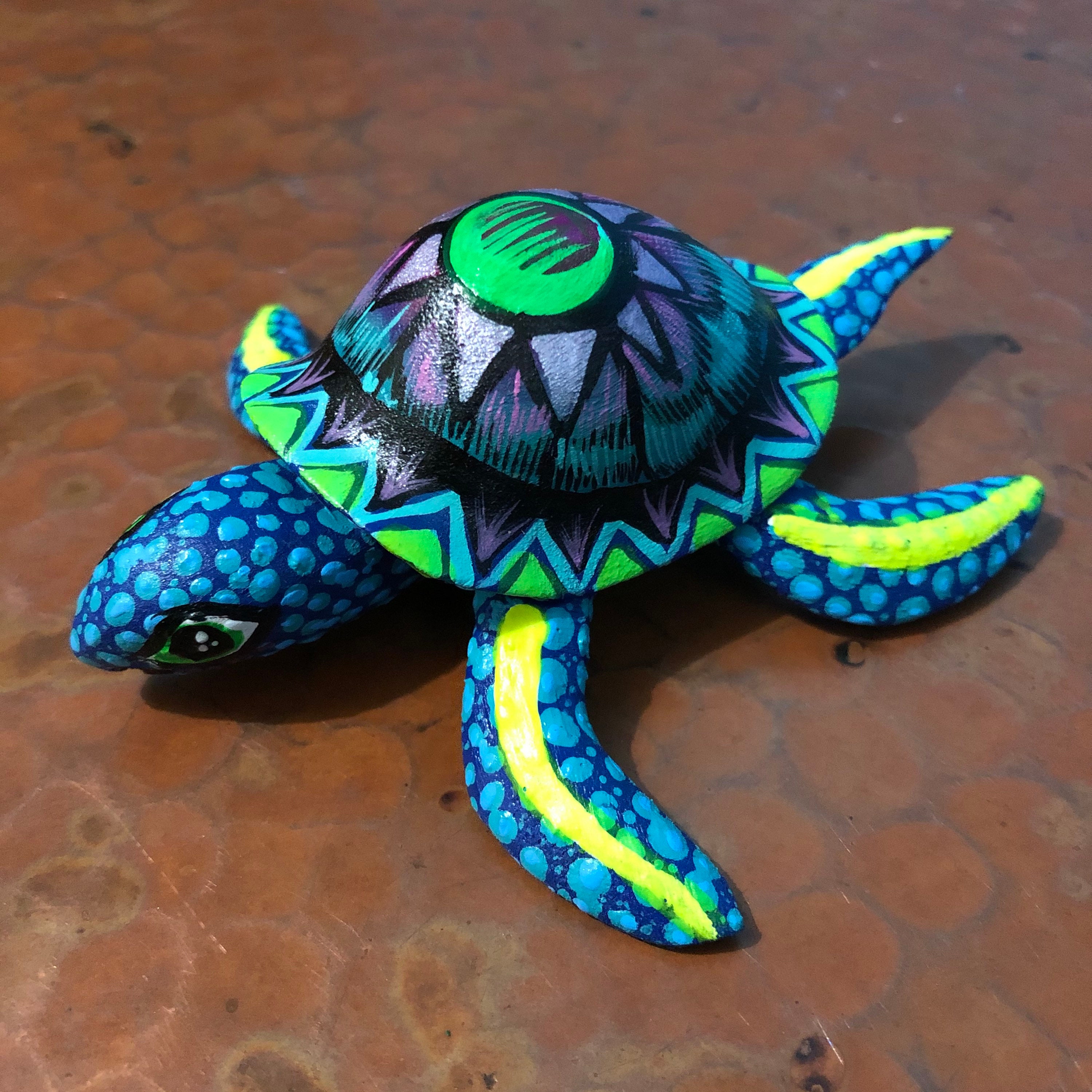 Alebrije Turtle Wood Carving by Roberto and Esperanza Martinez from