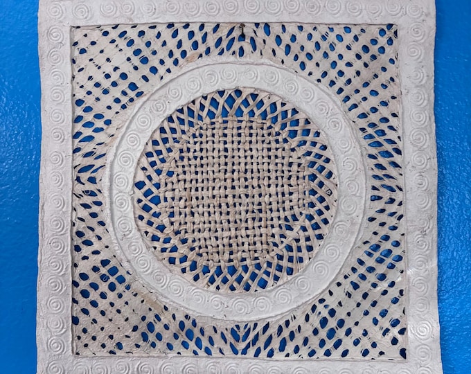 Handmade Amate Bark Paper Wall Art from Mexico (11 1/2" x 11 1/2")