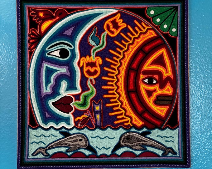 Huichol Yarn Art Nierika (11.75” x 11.75”) from Nayarit, Mexico