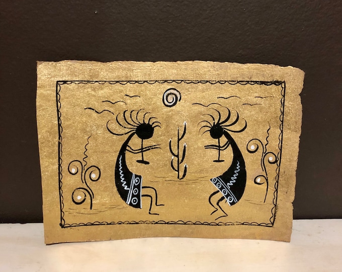 Handpainted Amate Paper Art with Kokopelli