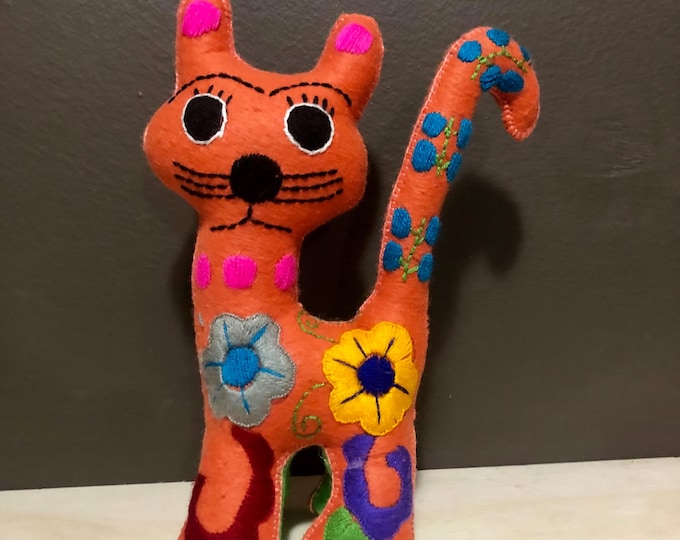 Hand Sewn Stuffed Animal Cat Plush Toy