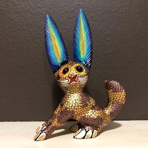Alebrije Rabbit Wood Carving by Esperanza Martinez from Oaxaca, Mexico.