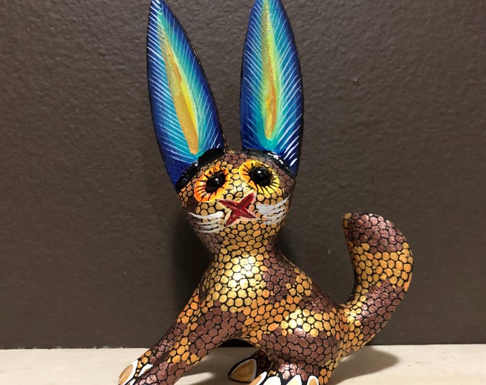 Alebrije Rabbit Wood Carving by Esperanza Martinez from Oaxaca, Mexico.