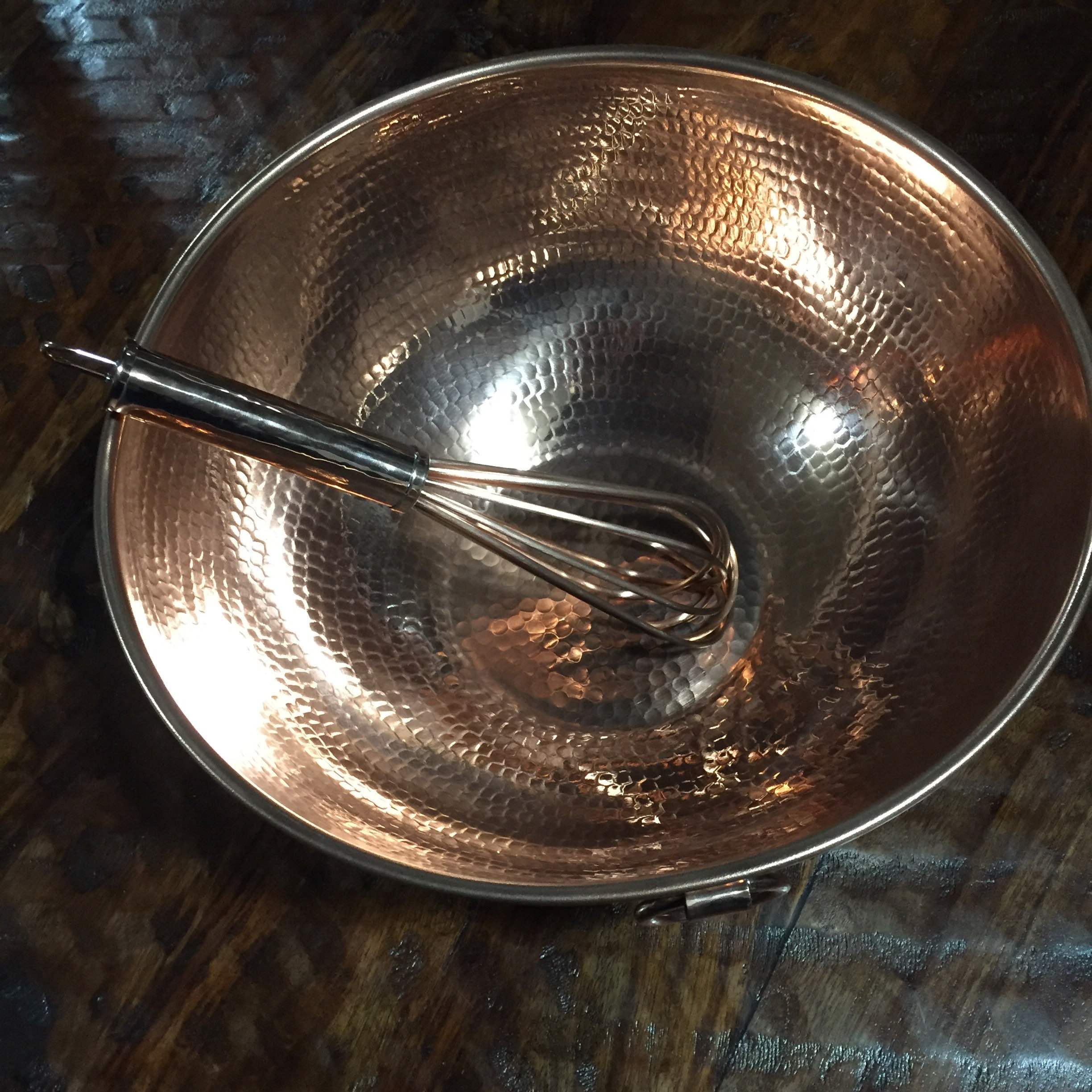 Copper Mixing Bowl With Lid 12 Diameter Solid Copper Beating Bowl