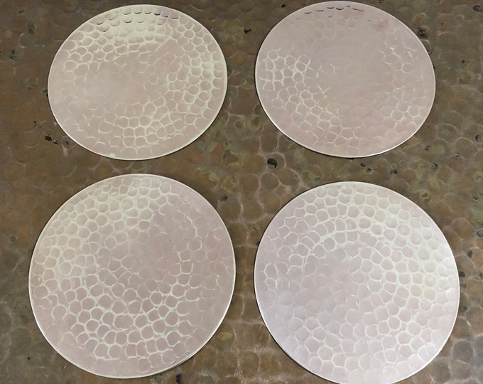 Set of 4 Hammered Copper Coasters