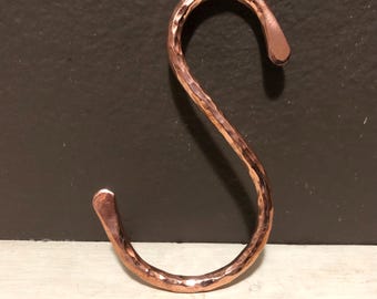 Handcrafted Copper S Hook for Pot Racks / Curtain Rods