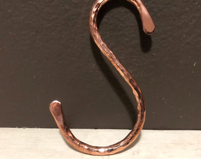 Handcrafted Copper S Hook for Pot Racks / Curtain Rods