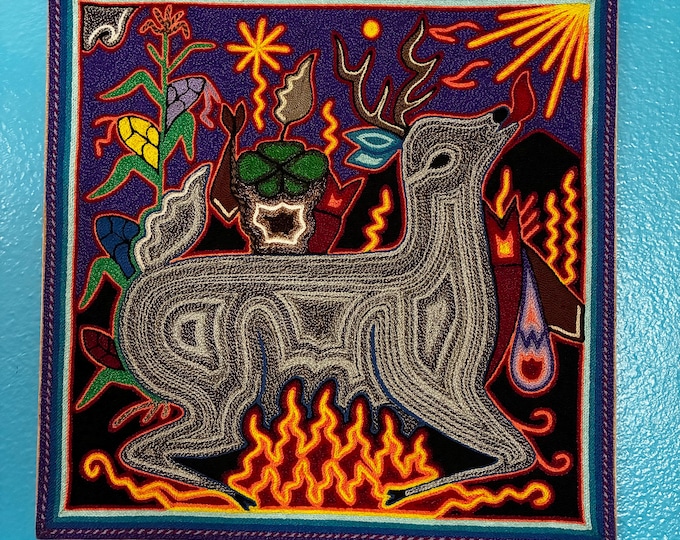 Huichol Yarn Art Nierika (11.75” x 11.75”) from Nayarit, Mexico