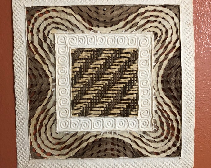 Handmade Amate Paper Wall Art from Mexico (11 3/4” x 11 3/4”)