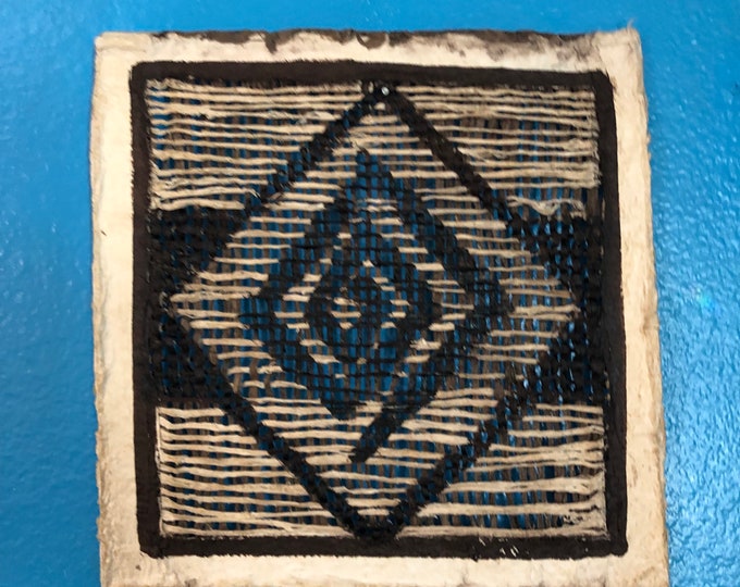 Handmade Amate Paper Wall Art from Mexico (8” x 8”)