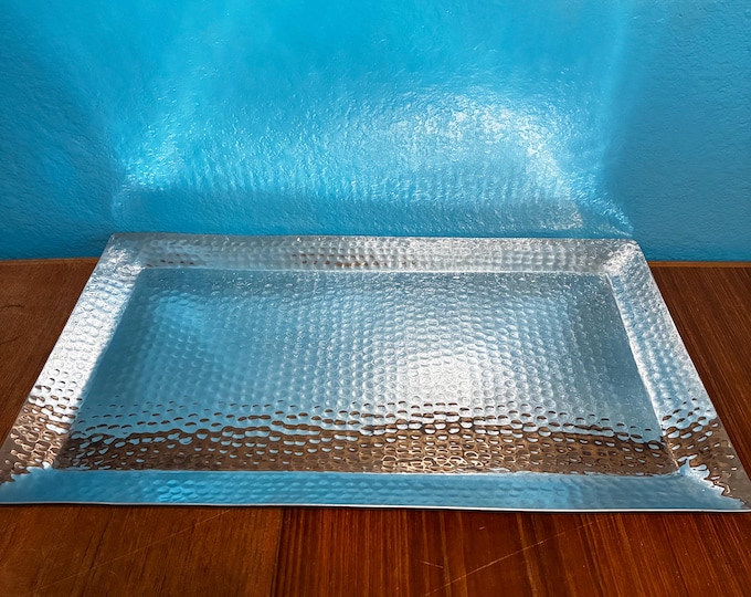 Hammered Aluminum Valet Tray  - 16” x 10”