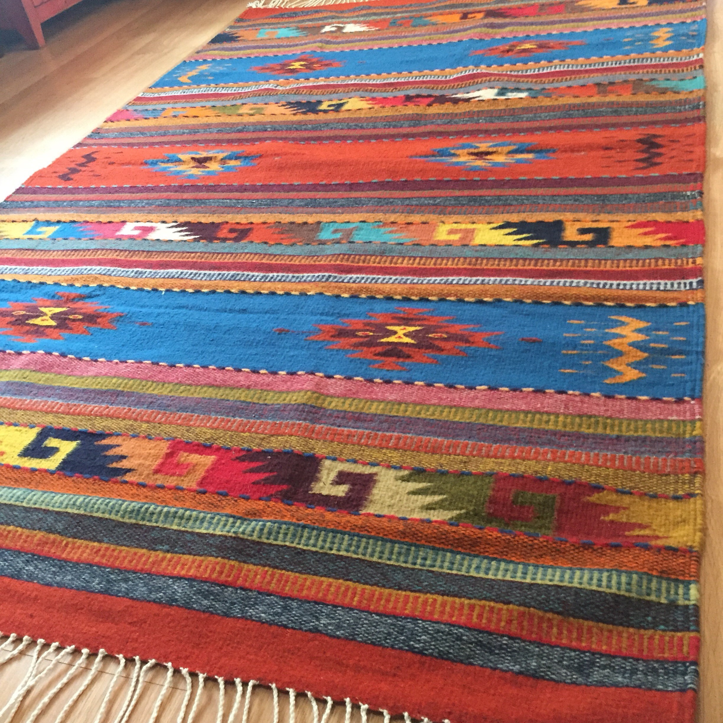 Zapotec hand woven merino wool rug 48 x 72