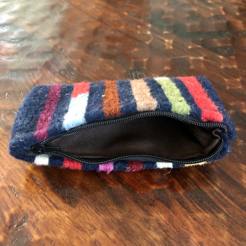 6\u201d x 3\u201d Zapotec hand woven merino wool wallet change purse with zipper approx