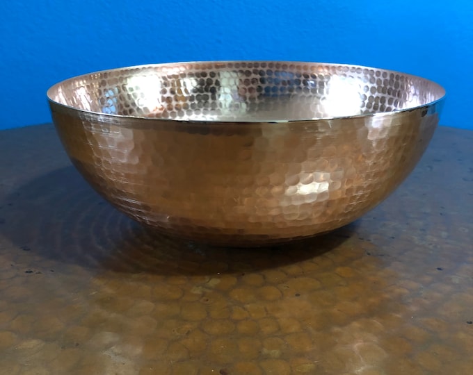 Handcrafted 8” Hammered Copper Bowl