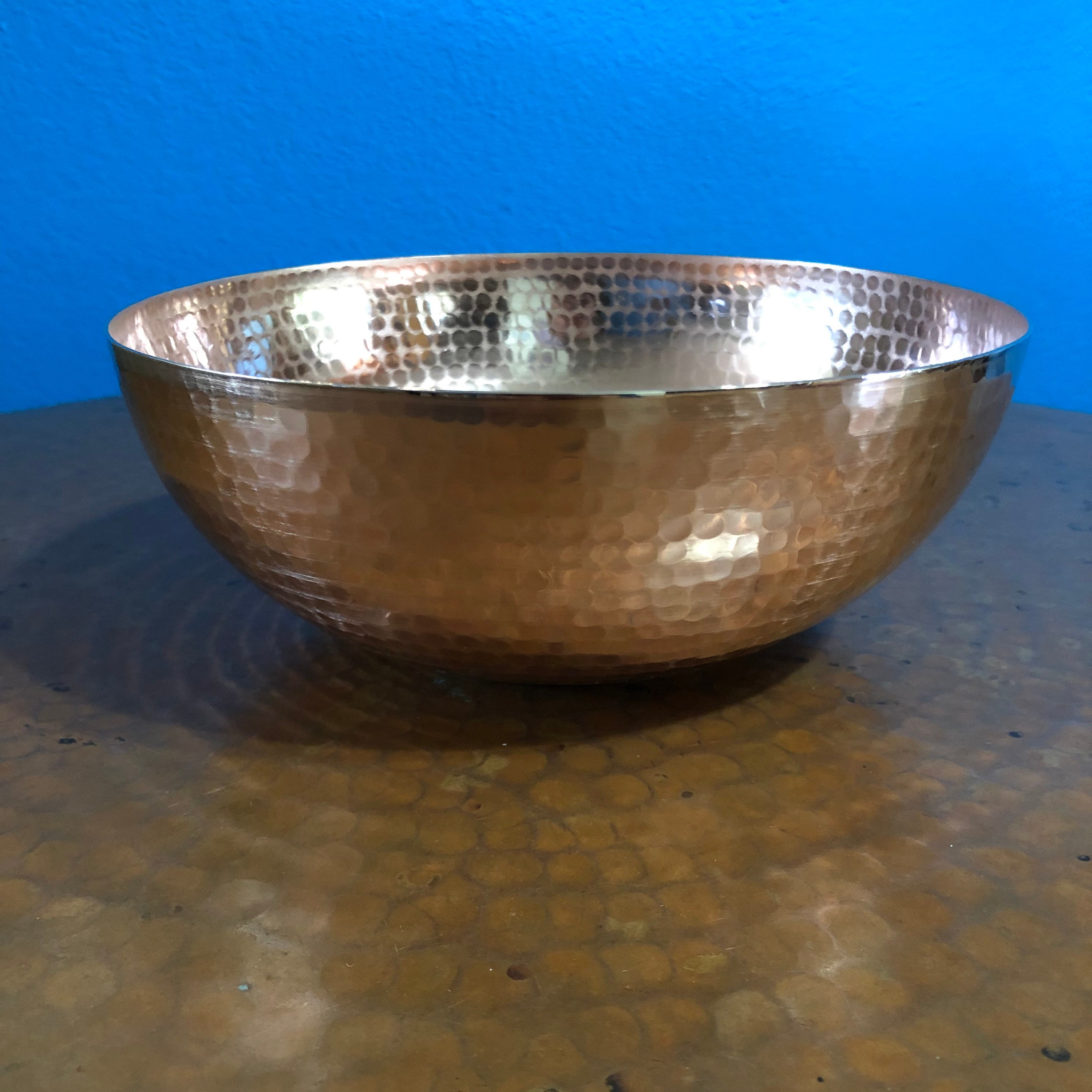 99.9% Pure Copper Mixing Bowl for Salad, Egg Beating, Decorative & Kitchen  Serving Purposes