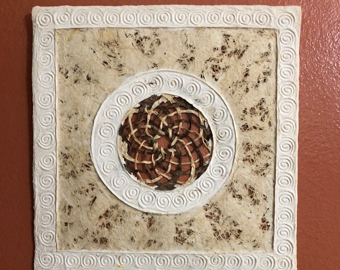 Handmade Amate Paper Wall Art from Mexico (11 3/4” x 11 3/4”)