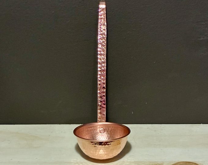 Pure Hammered Copper 8oz Ladle