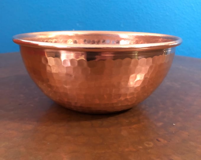 6 1/2” Diameter Handcrafted Hammered Copper Bowl