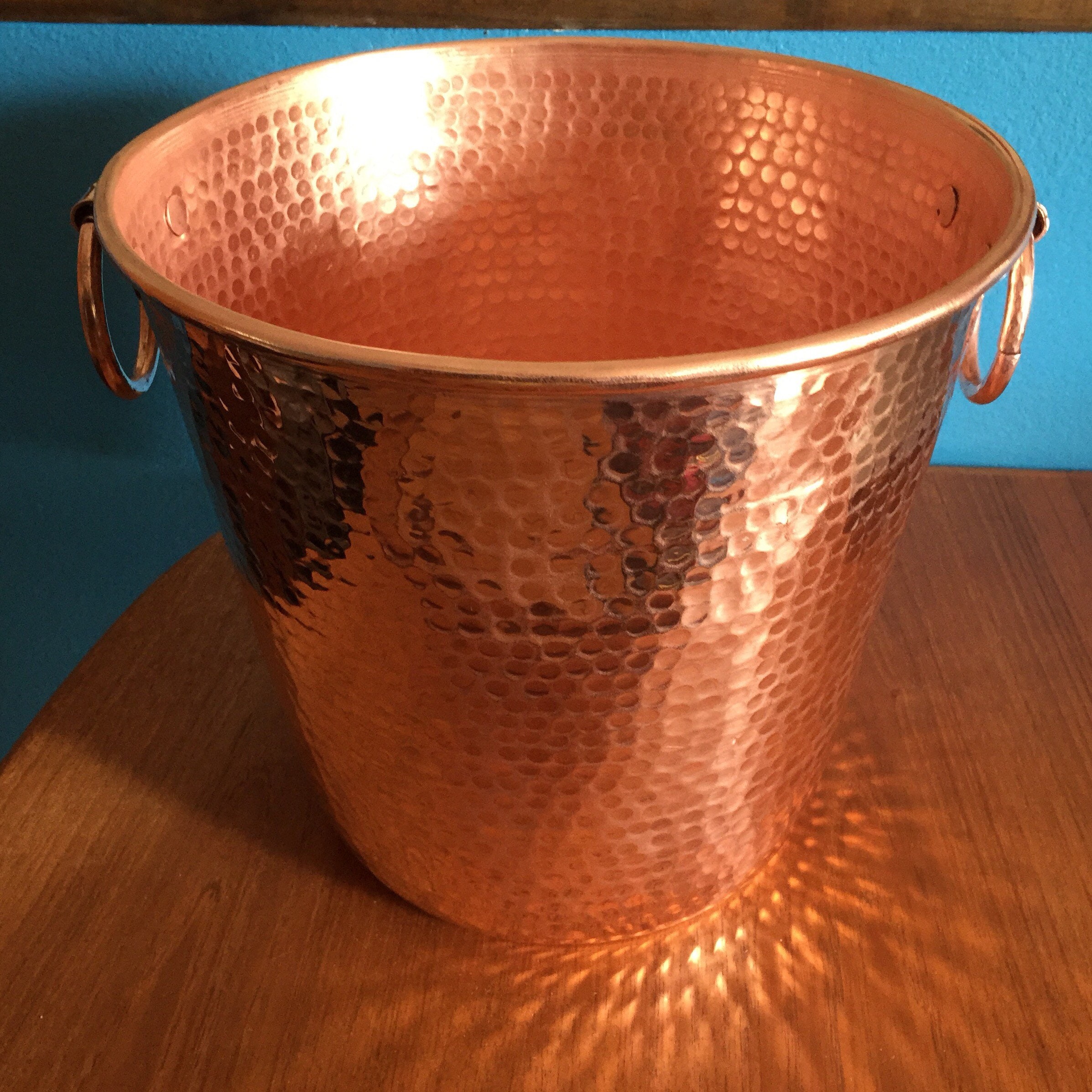 Hammered Copper wine bottle chiller / ice bucket (10 1/2 diameter)