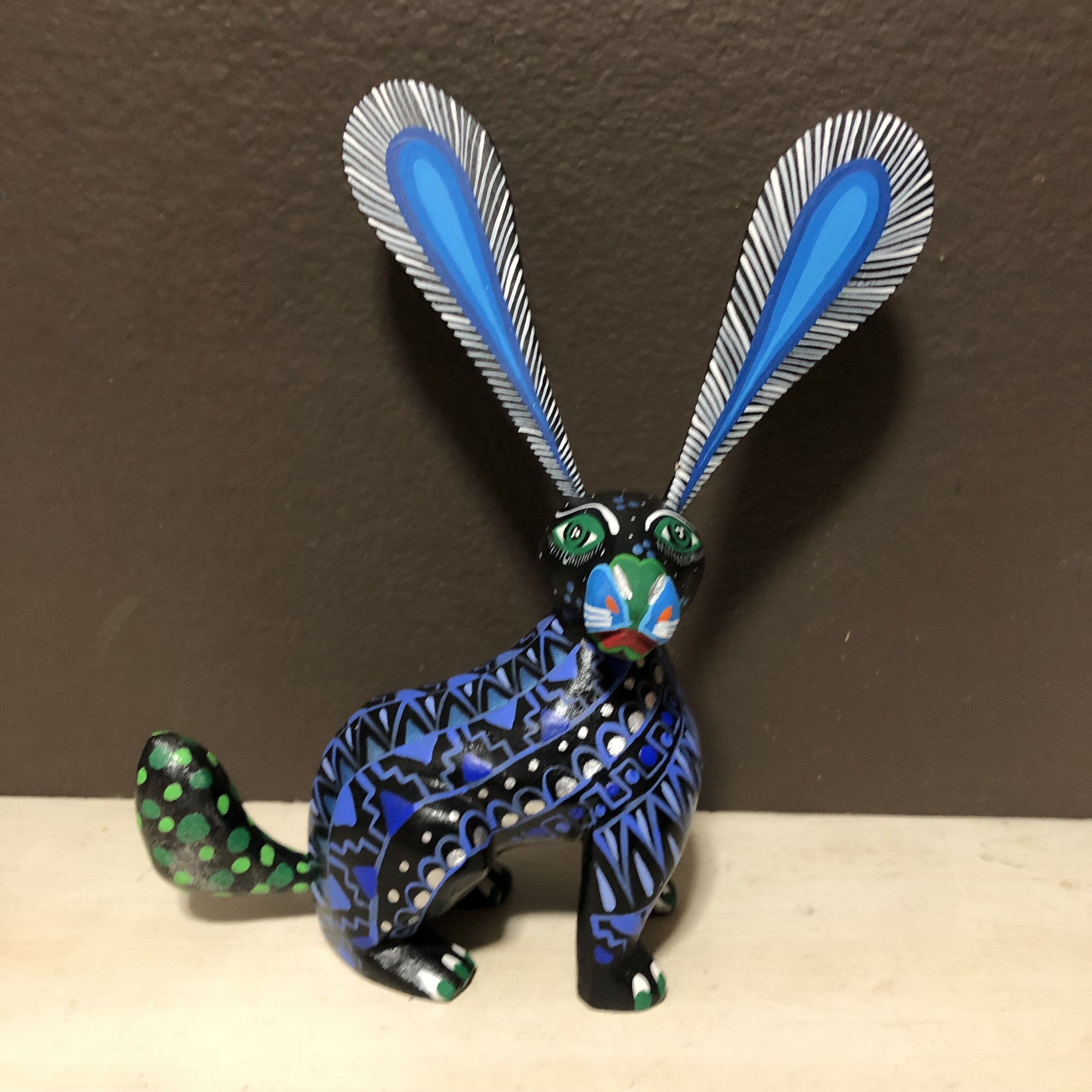 Alebrije Rabbit Handcrafted Wood Carving by Zeny Fuentes & Reyna Piña from Oaxaca Mexico.