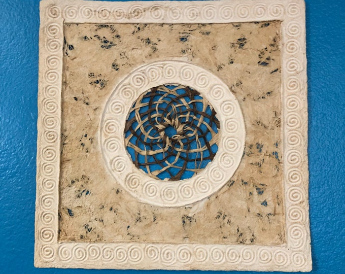 Handmade Amate Paper Wall Art from Mexico (11 3/4” x 11 3/4”)